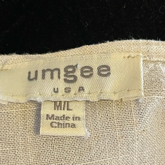 Umgee M/L Linen Kimono Fringe Sleeve And Hem Beautiful Boho Floral Pattern Nice! - Picture 7 of 8